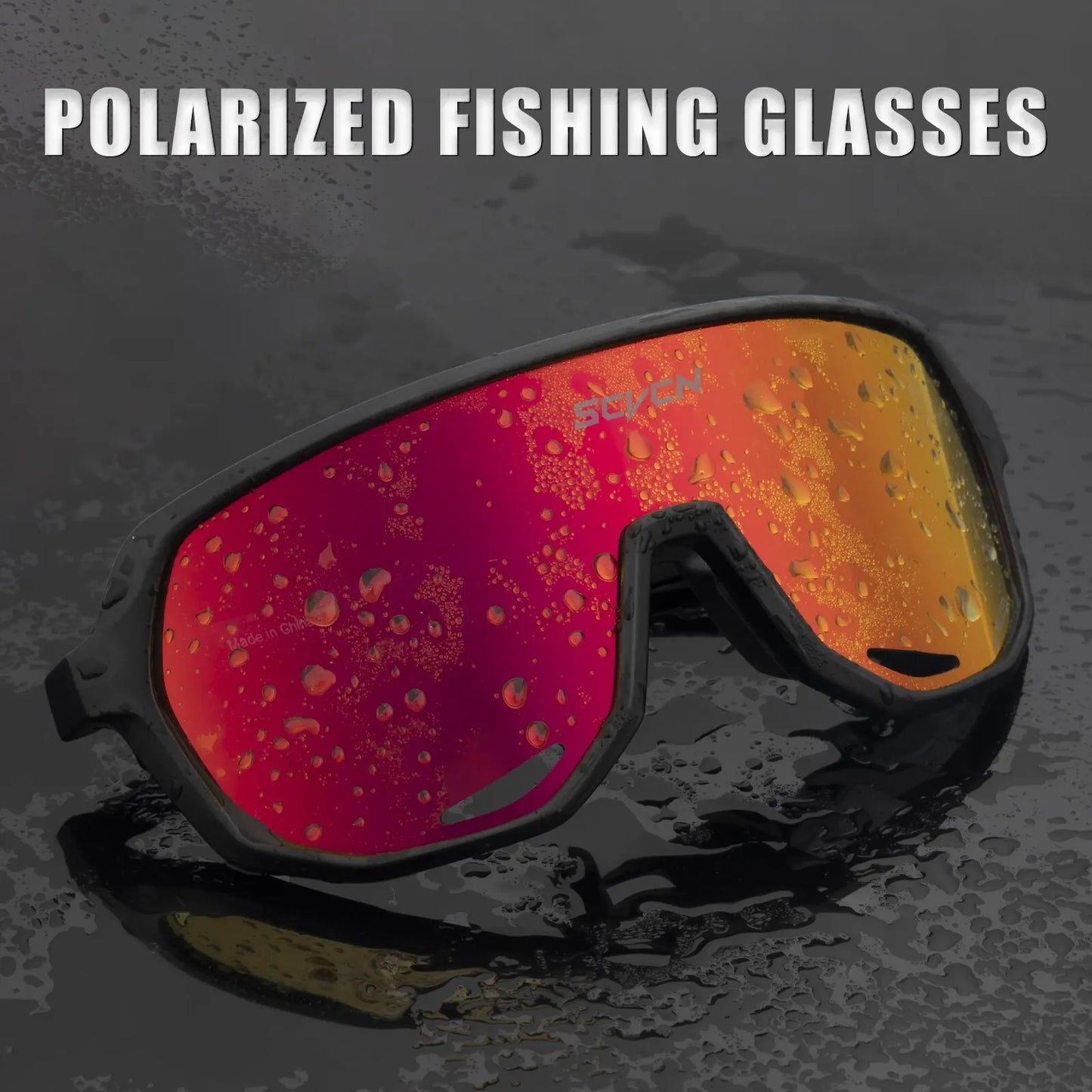 Óculos de sol de pesca quadrado polarizado uv400